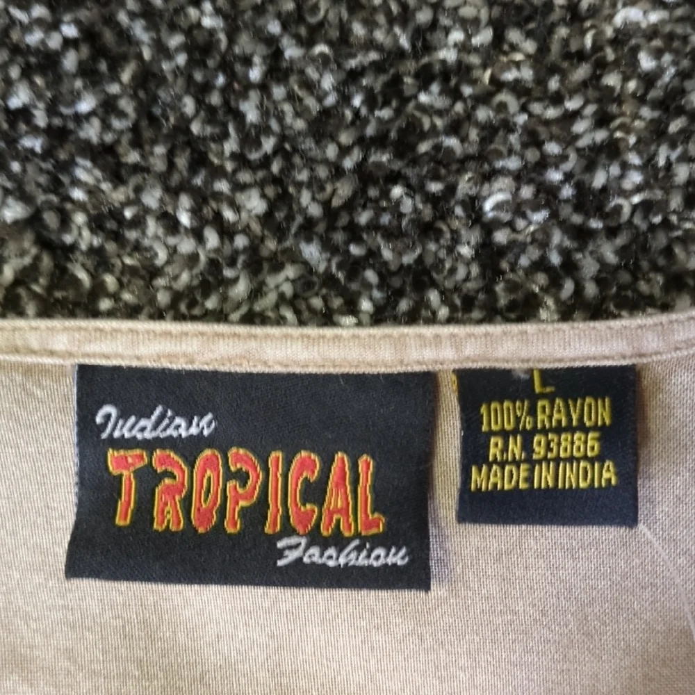 Vintage Indian Tropical Fashion 2-Piece Set Top&Skirt L Boho Festival Rayon NWT - Picture 2 of 13